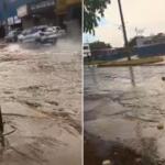 Em poucos minutos, tempestade alaga trecho de avenida em Campo Grande
