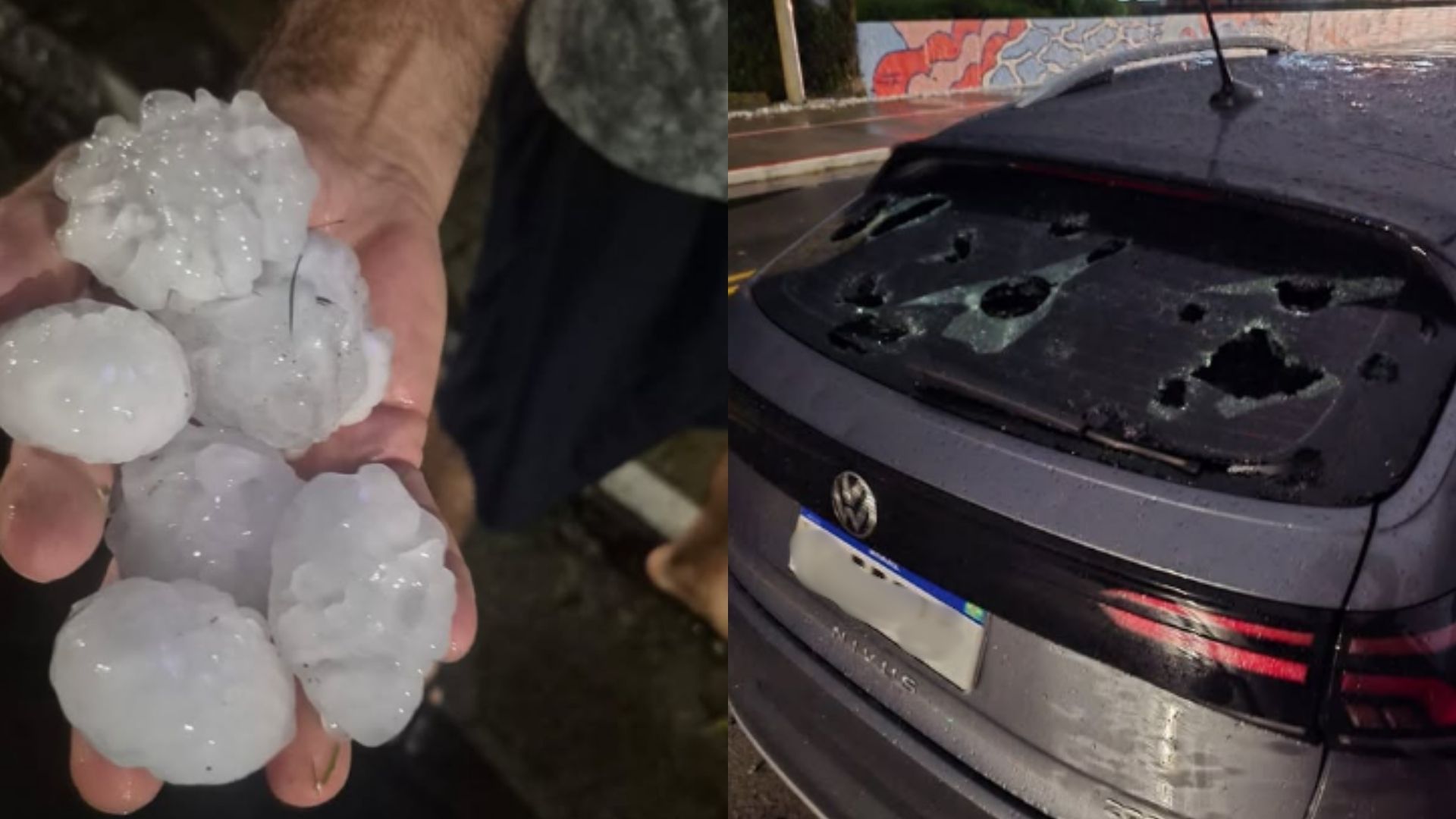 Granizo do tamanho de bolas de golfe destrói carros em Santa Catarina; confira imagens