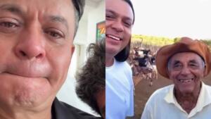 Abalado, Frank Aguiar chora por não poder ir ao sepultamento do pai: ‘Dor no coração’