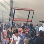 Incêndio destrói 40% de armazém em feira na fronteira e mobiliza bombeiros