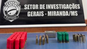 Suspeito de tentar matar desafeto é preso com diversas munições em Miranda