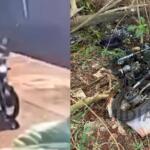 Dupla abandonou moto em área de mata no bairro Pé de Cedro após tentar matar desafeto em Sidrolândia
