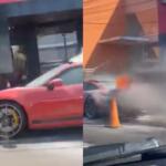 Porsche de R$ 1,5 milhão pega fogo enquanto dono comprava churrasco para o Dia dos Pais