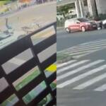 VÍDEO: Câmeras flagram momento em que motociclista é prensado por dois carros no Nova Lima