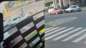 VÍDEO: Câmeras flagram momento em que motociclista é prensado por dois carros no Nova Lima