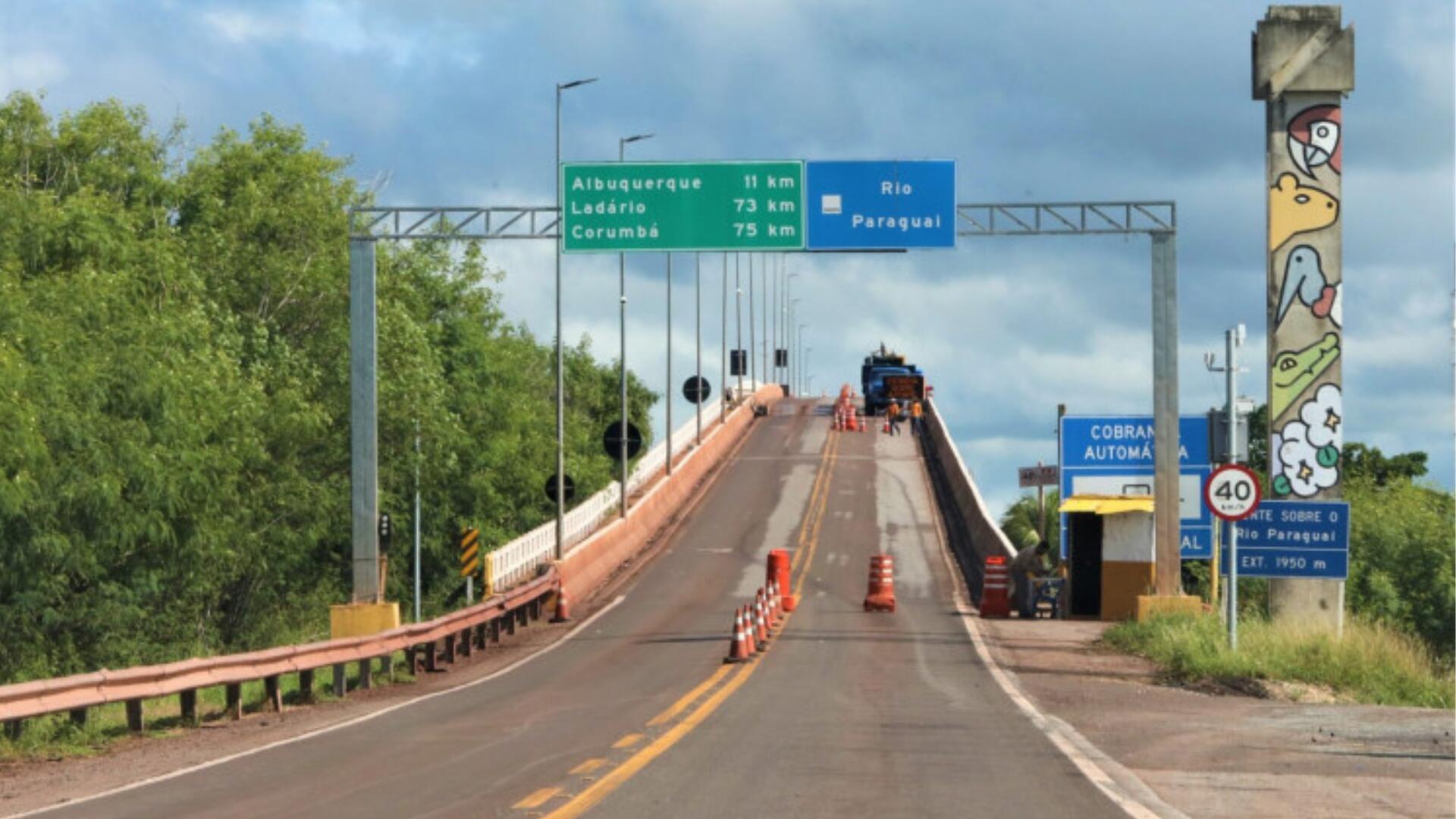 Ponte sobre o rio Paraguai ficará interditada durante os finais de semana de agosto