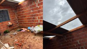 Retomada indígena tem casas completamente destelhadas após tempestade em Aral Moreira