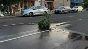 Comerciante relata formação de cratera na Barão do Rio Branco