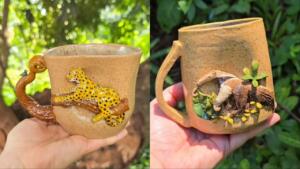 Artesã transforma fauna do Cerrado e do Pantanal de MS em obras de arte em cerâmica