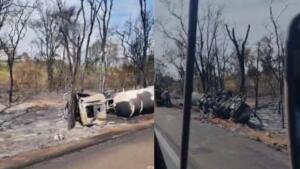 VÍDEO: Remoção de carretas envolvidas em acidente que matou cinco acontece nesta quinta-feira na BR-163