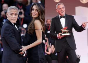 Ao lado de Amal, George Clooney esbanja simpatia no Festival de Cinema de Veneza e recebe Leão de Ouro