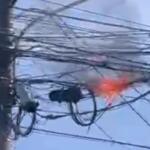 VÍDEO: Fiação pega fogo na Avenida Mato Grosso e causa transtorno no trânsito