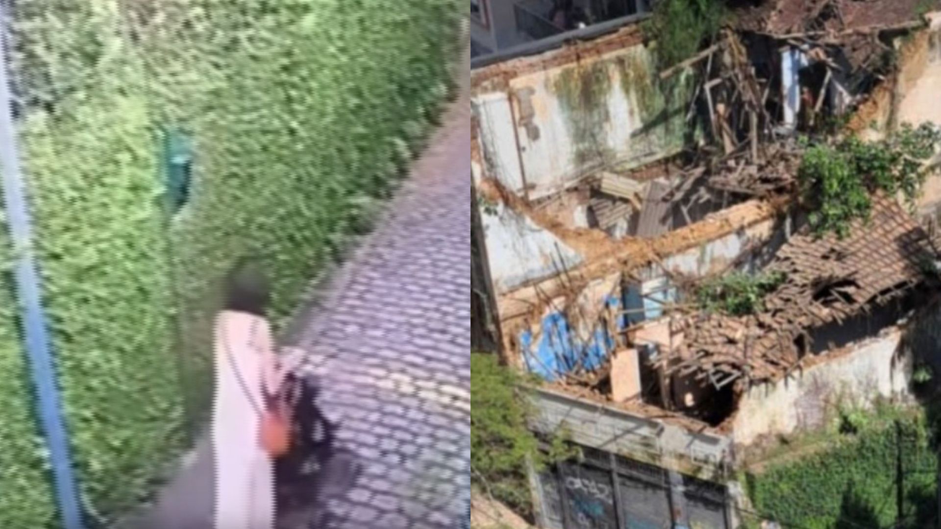 Parte de casarão desaba e atinge mãe e criança de dois anos no RJ