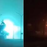 VÍDEO: motorista registra cena ‘apocalíptica’ de descargas em postes de energia no PR