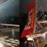 VÍDEO: Letreiro de mercado cai em avenida de Campo Grande durante temporal