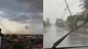 Imagens mostram início de vendaval que causou estragos em Três Lagoas