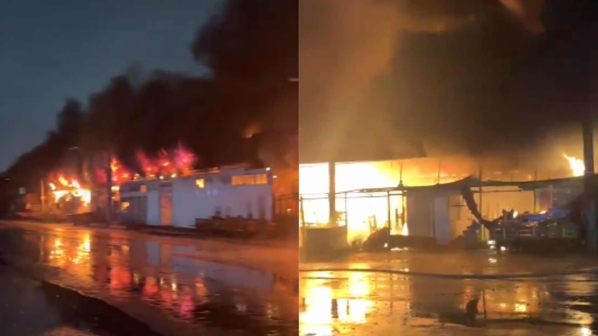 Corpo de Bombeiros combate incêndio em galpão da Ceagesp na Zona Oeste de SP