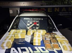 Passageira de ônibus é presa com maconha avaliada em R$ 200 mil  escondida em mala na BR-262