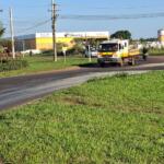 Caminhão derrama sebo e deixa pista escorregadia na saída para Sidrolândia