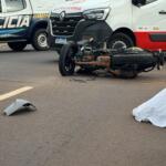 Ao sair da casa do filho, motociclista atinge picape e morre na Gury Marques