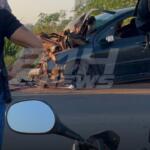 Carro fica destruído e motorista morre após bater na traseira de carreta em Três Lagoas