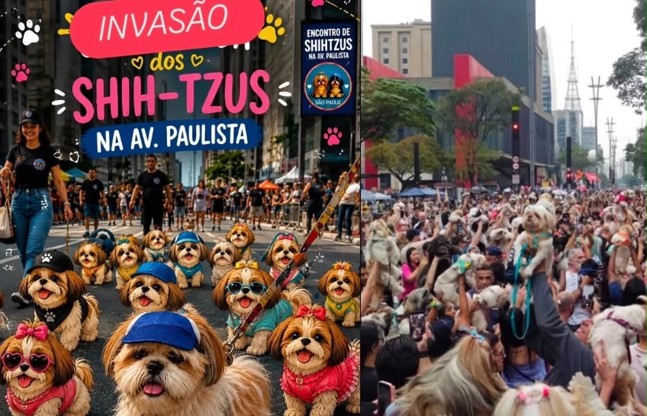 Alerta fofura: Encontro de Shih Tzus reúne mais de mil cães na avenida Paulista