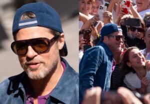 Brad Pitt causa euforia em San Sebastián e faz questão de atender fãs