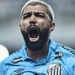 Gabigol comemorando vitória. (Foto: @_reinaldocampos / Santos FC)