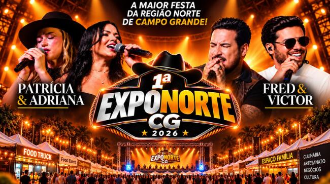 ExpoNorte CG movimenta Campo Grande neste sábado com shows gratuitos; veja programação