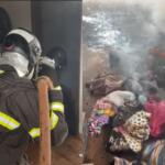 Corpo de Bombeiros combate incêndio em Rio Brilhante neste sábado