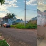 Incêndio em terreno baldio prejudica moradores de residencial no Jardim São Lourenço