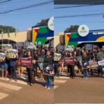 Professores municipais de Sidrolândia protestam contra reajuste salarial