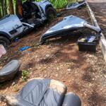 Saveiro fica destruída e se parte ao meio em acidente com dois feridos em Aquidauana