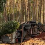 Motorista de carreta fica preso às ferragens e morre em acidente na MS-388