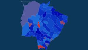 Mapa interativo mostra percentual de votos de Lula e Flávio Bolsonaro nas cidades de MS