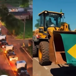 Mobilização por Flávio Bolsonaro tem até trator e caminhão no interior de MS