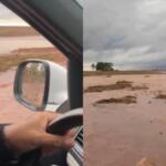 Açude transborda e alaga estradas rurais em Antônio João