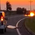 Veículo atropela indígena, pega fogo e polícia apura se vítima estava morta antes do acidente