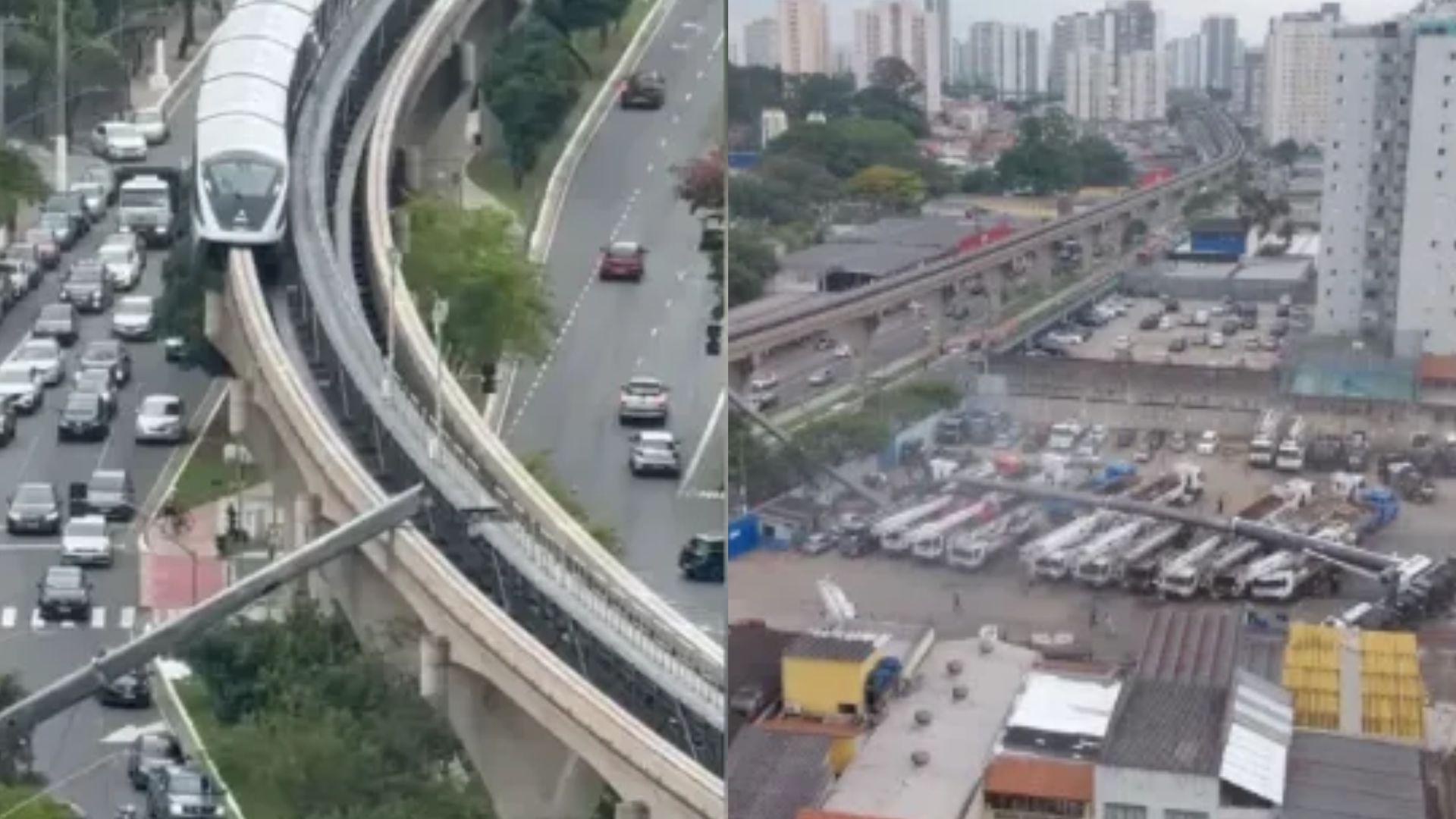Trem derruba guindaste que caiu em monotrilho na Zona Leste de São Paulo