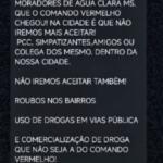 ‘Comando Vermelho chegou’: mensagem faz ameaças ao PCC e alerta moradores de Água Clara