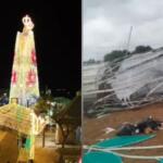 Imagem de Nossa Senhora de Nazaré cai após chuvas e rajadas de vento em Belém