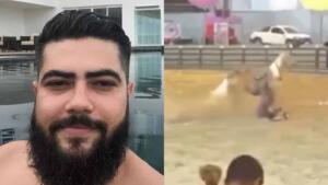 VÍDEO: Dupla de Juliano, cantor Henrique sofre queda de cavalo em competição de vaquejada