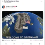 Trump compartilha montagem que mostra a Groenlândia como base militar dos EUA