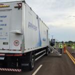 BR-163 passa por testes com caminhão tecnológico que permite identificar falhas no asfalto com IA