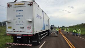 BR-163 passa por testes com caminhão tecnológico que permite identificar falhas no asfalto com IA