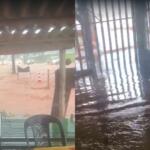 Avenida alaga com tempestade e água invade comércio no Coronel Antonino