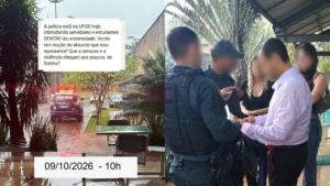 Servidores denunciam intimidação policial em ato na UFGD; universidade nega ter acionado a PM