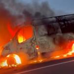Incêndio destrói ambulância da Saúde de Aquidauana na BR-262