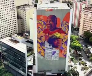 Mural gigante celebra a trajetória de Milton Nascimento em Belo Horizonte