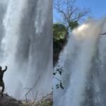 Chuva muda paisagem da Cachoeira do Inferninho e impressiona aventureiro